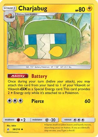 [PKM] Charjabug (58/214) [Sun & Moon: Unbroken Bonds]