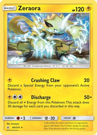 [PKM] Zeraora (60/214) [Sun & Moon: Unbroken Bonds]