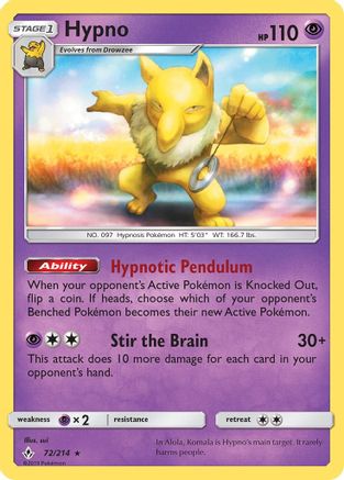 [PKM] Hypno (72/214) [Sun & Moon: Unbroken Bonds]