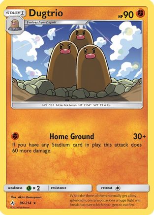 [PKM] Dugtrio (86/214) [Sun & Moon: Unbroken Bonds]