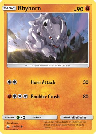 [PKM] Rhyhorn (93/214) [Sun & Moon: Unbroken Bonds]