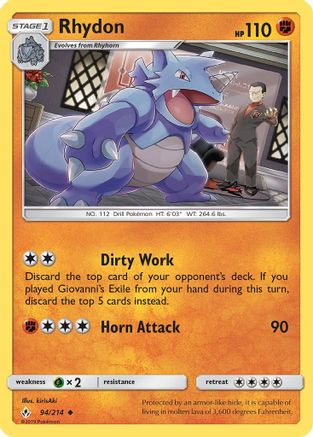 [PKM] Rhydon (94/214) [Sun & Moon: Unbroken Bonds]