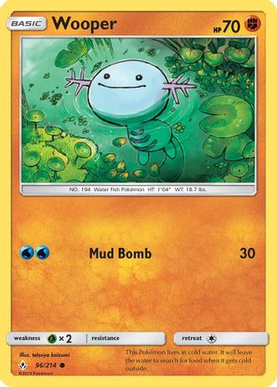 [PKM] Wooper (96/214) [Sun & Moon: Unbroken Bonds]