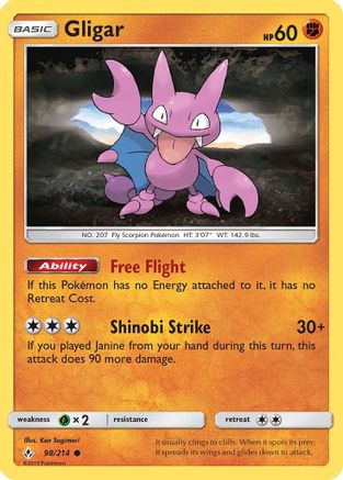 [PKM] Gligar (98/214) [Sun & Moon: Unbroken Bonds]
