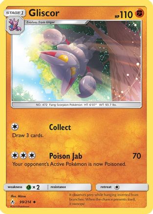 [PKM] Gliscor (99/214) [Sun & Moon: Unbroken Bonds]