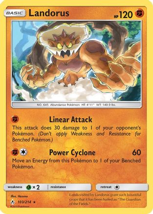 [PKM] Landorus (103/214) [Sun & Moon: Unbroken Bonds]