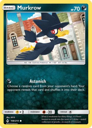 [PKM] Murkrow (108/214) [Sun & Moon: Unbroken Bonds]