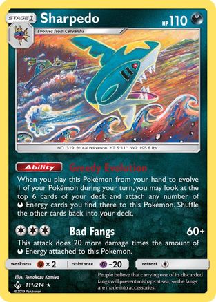 [PKM] Sharpedo (111/214) [Sun & Moon: Unbroken Bonds]