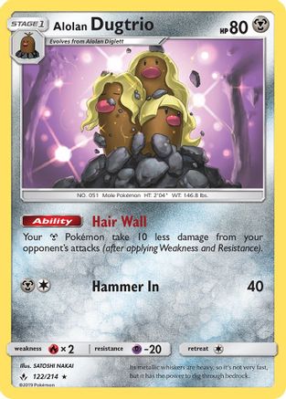 [PKM-R] Alolan Dugtrio (122/214) [Sun & Moon: Unbroken Bonds]