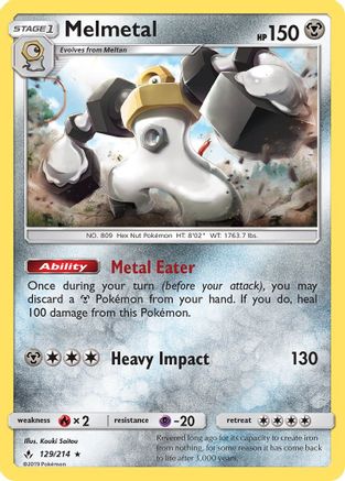 [PKM] Melmetal (129/214) [Sun & Moon: Unbroken Bonds]