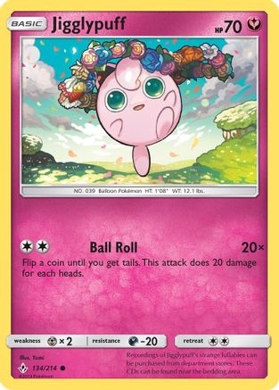 [PKM] Jigglypuff (134/214) [Sun & Moon: Unbroken Bonds]