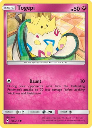 [PKM] Togepi (136/214) [Sun & Moon: Unbroken Bonds]