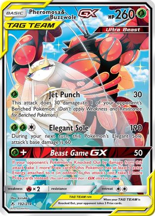[PKM] Pheromosa & Buzzwole GX (192/214) [Sun & Moon: Unbroken Bonds]