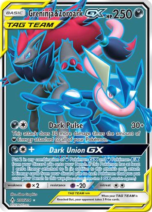 [PKM] Greninja & Zoroark GX (200/214) [Sun & Moon: Unbroken Bonds]