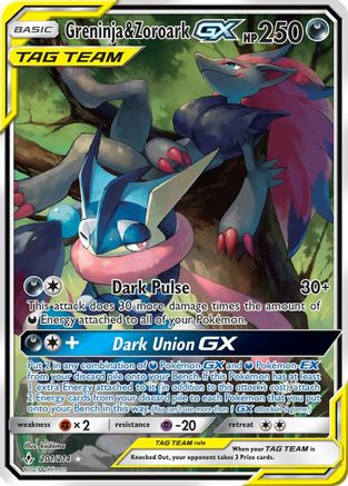 [PKM] Greninja & Zoroark GX (201/214) [Sun & Moon: Unbroken Bonds]