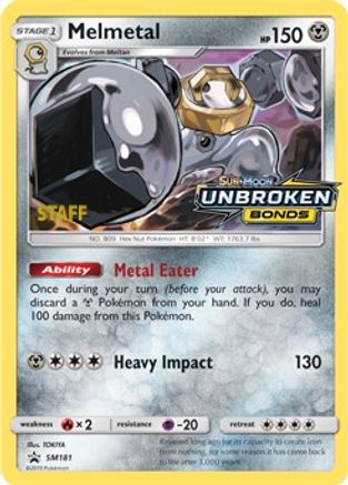 [PKM] Melmetal (SM181) (Staff Prerelease Promo) [Sun & Moon: Black Star Promos]