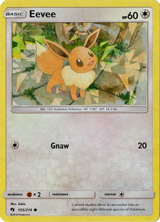 [PKM] Eevee (155/214) (Let's Play, Eevee Cracked Ice Holo) (Theme Deck Exclusives) [Sun & Moon: Lost Thunder]