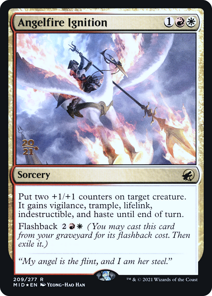 {R} Angelfire Ignition [Innistrad: Midnight Hunt Prerelease Promos][PR MID 209]