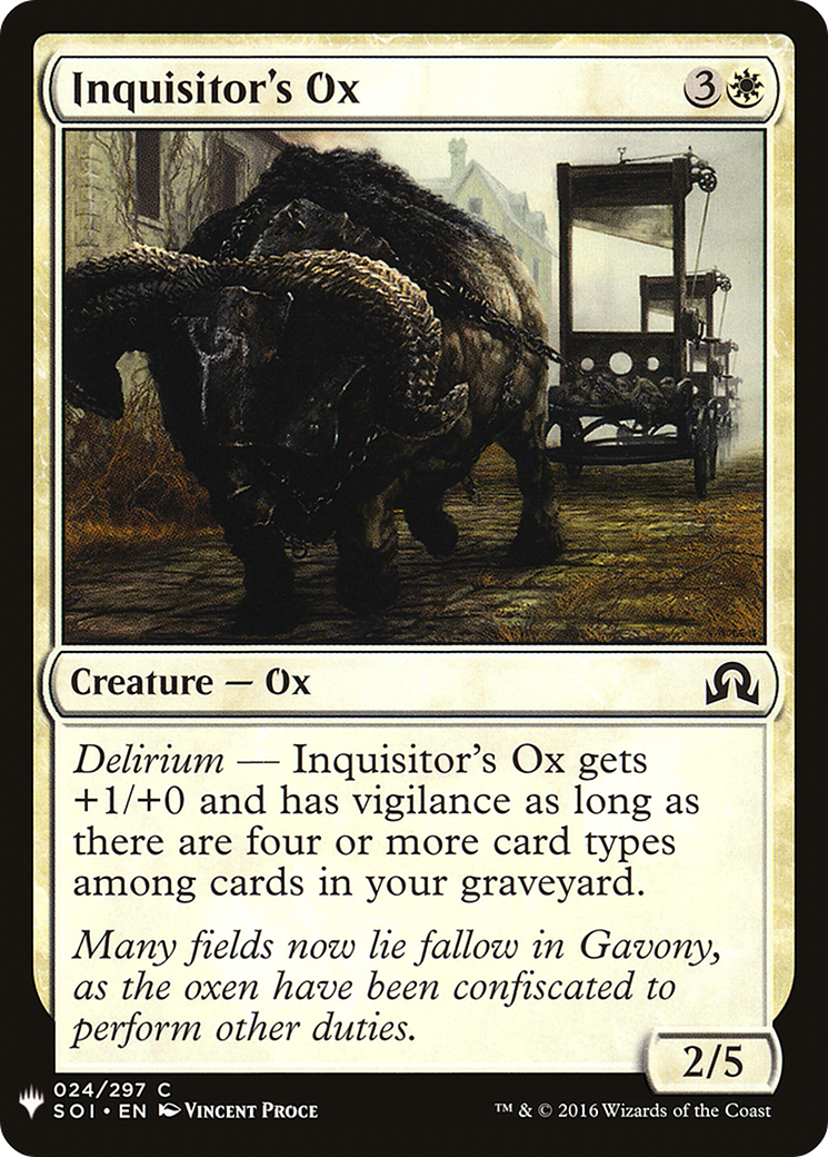 {C} Inquisitor's Ox [Mystery Booster][LS SOI 024]