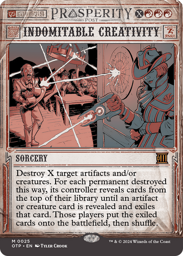 {R} Indomitable Creativity [Outlaws of Thunder Junction: Breaking News][OTP 025]