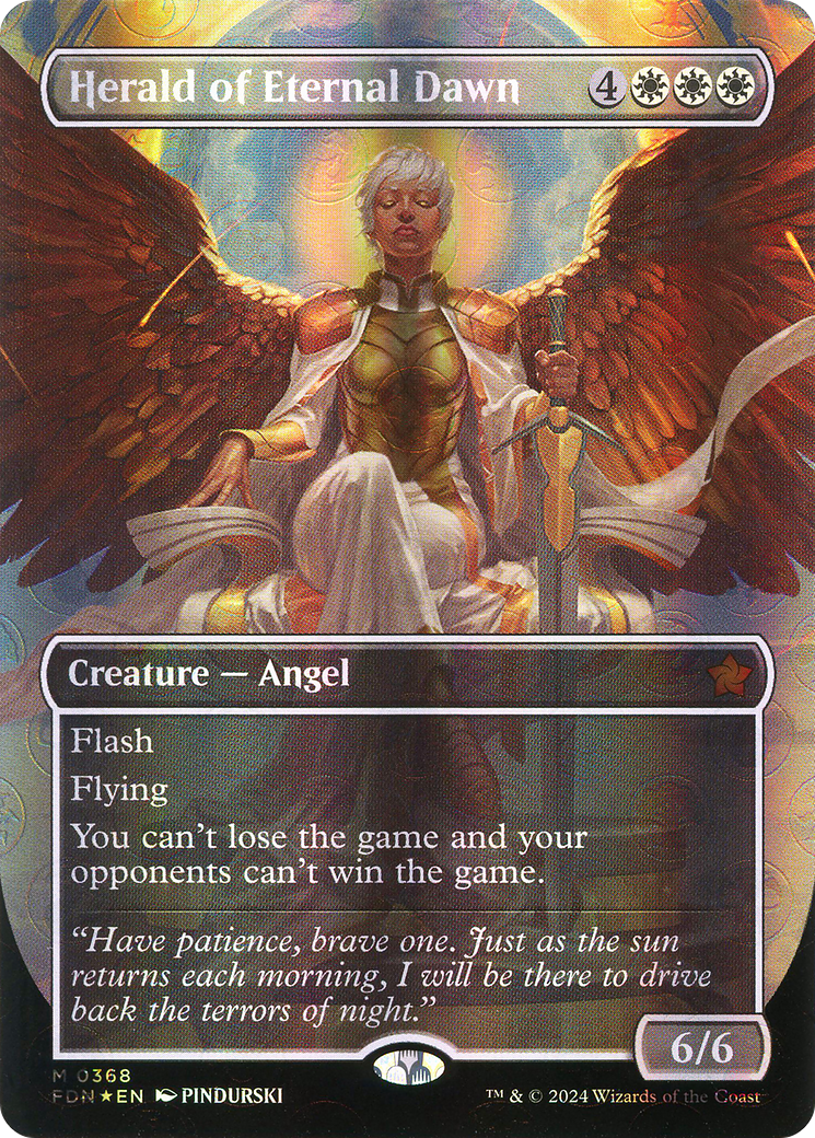 {@R} Herald of Eternal Dawn (Borderless) (Mana Foil) [Foundations][FDN 368]