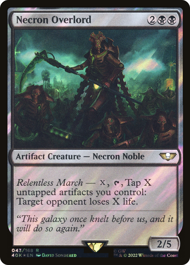 {R} Necron Overlord (Surge Foil) [Universes Beyond: Warhammer 40,000][SF 40K 043]