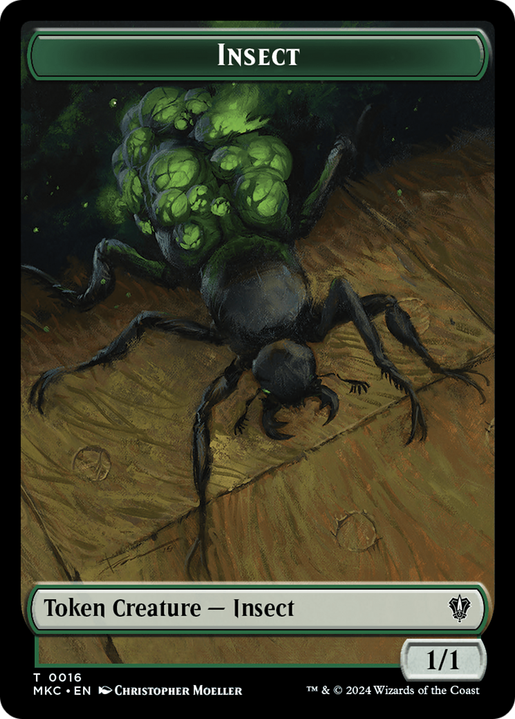 {T} Insect (0016) // Manifest Double-Sided Token [Murders at Karlov Manor Commander Tokens][TMKC 16//29]