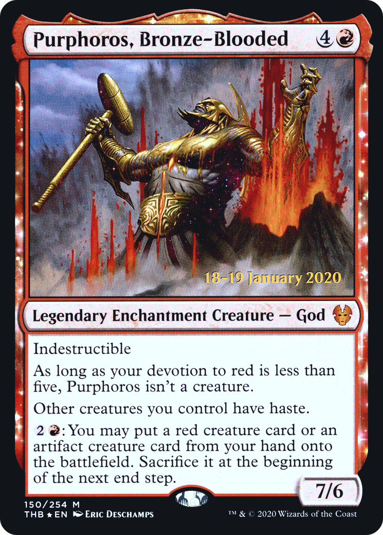 {R} Purphoros, Bronze-Blooded [Theros Beyond Death Prerelease Promos][PR THB 150]