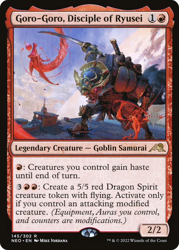 {R} Goro-Goro, Disciple of Ryusei (Promo Pack) [Kamigawa: Neon Dynasty Promos][PP NEO 145]