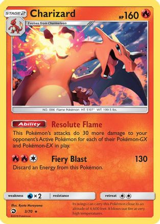 [PKM] Charizard (3/70) (Let's Play, Eevee) (Theme Deck Exclusive) [Sun & Moon: Dragon Majesty]