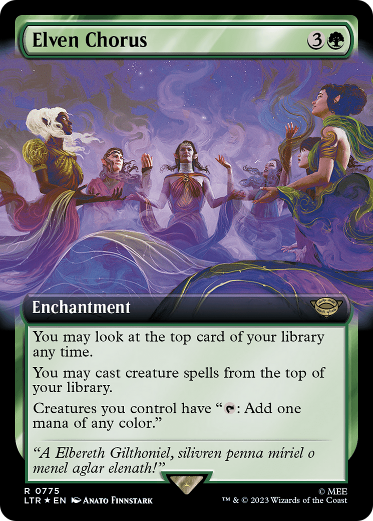 {R} Elven Chorus (Extended Art) (Surge Foil) [The Lord of the Rings: Tales of Middle-Earth][LTR 775]