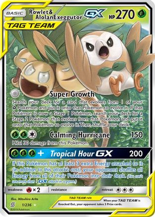 [PKM] Rowlet & Alolan Exeggutor GX (1/236) [Sun & Moon: Unified Minds]