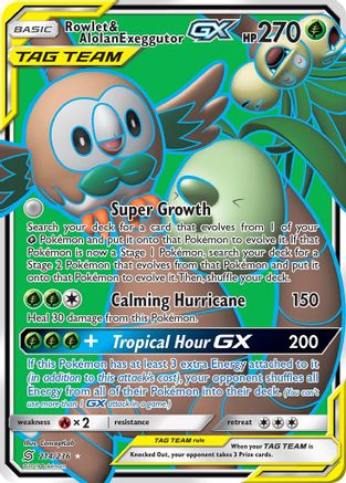 [PKM] Rowlet & Alolan Exeggutor GX (214/236) [Sun & Moon: Unified Minds]