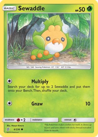 [PKM] Sewaddle (6/236) [Sun & Moon: Unified Minds]