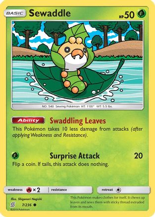 [PKM] Sewaddle (7/236) [Sun & Moon: Unified Minds]