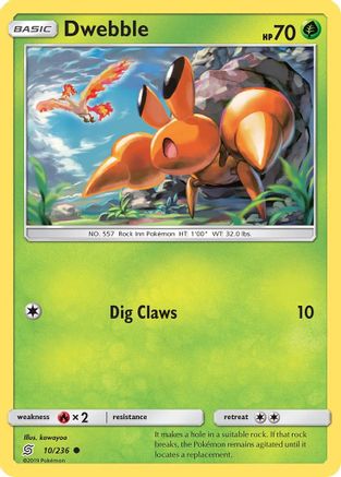 [PKM] Dwebble (10/236) [Sun & Moon: Unified Minds]