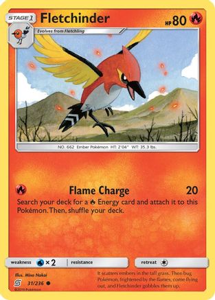 [PKM] Fletchinder (31/236) [Sun & Moon: Unified Minds]