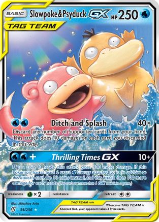 [PKM-R] Slowpoke & Psyduck GX (35/236) [Sun & Moon: Unified Minds]