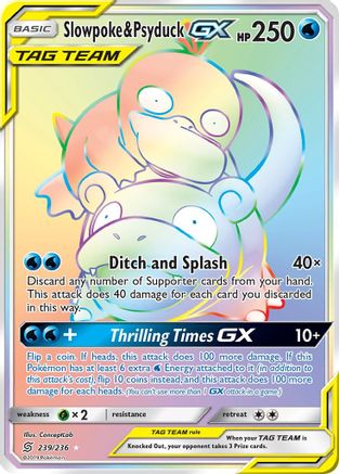 [PKM] Slowpoke & Psyduck GX (239/236) [Sun & Moon: Unified Minds]