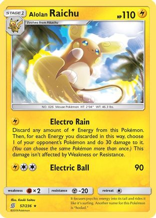 [PKM] Alolan Raichu (57/236) [Sun & Moon: Unified Minds]