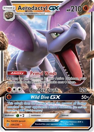 [PKM-R] Aerodactyl GX (106/236) [Sun & Moon: Unified Minds]