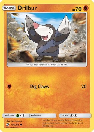 [PKM] Drilbur (118/236) [Sun & Moon: Unified Minds]