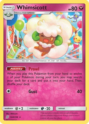 [PKM] Whimsicott (144/236) [Sun & Moon: Unified Minds]