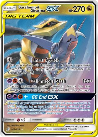 [PKM] Garchomp & Giratina GX (146/236) [Sun & Moon: Unified Minds]