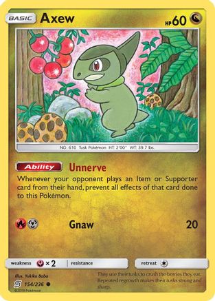 [PKM] Axew (154/236) [Sun & Moon: Unified Minds]