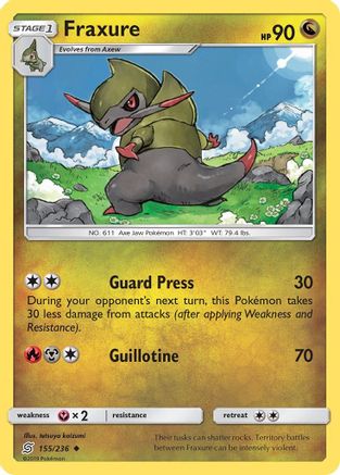 [PKM] Fraxure (155/236) [Sun & Moon: Unified Minds]
