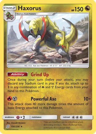 [PKM] Haxorus (156/236) [Sun & Moon: Unified Minds]