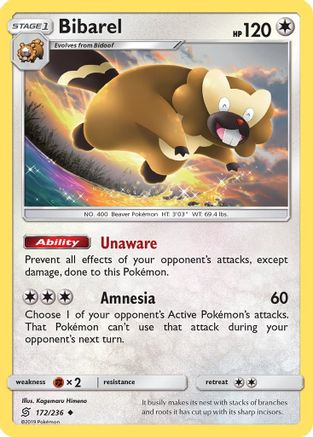 [PKM] Bibarel (172/236) [Sun & Moon: Unified Minds]