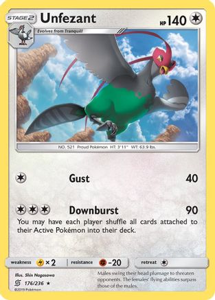 [PKM-R] Unfezant (176/236) [Sun & Moon: Unified Minds]