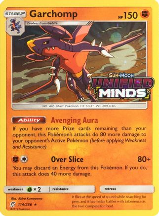 [PKM-R] Garchomp (114/236) (Cosmos Holo) [Sun & Moon: Unified Minds]